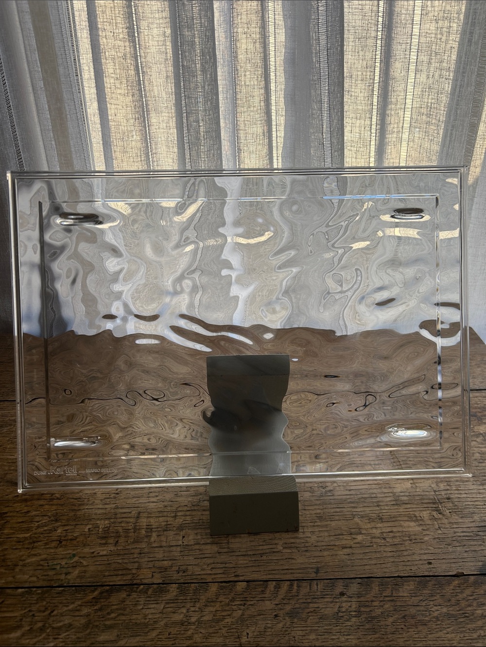 Dune By Kartell Acrylic Glass Tray Designed In Italy By Famous Mario Bellini.